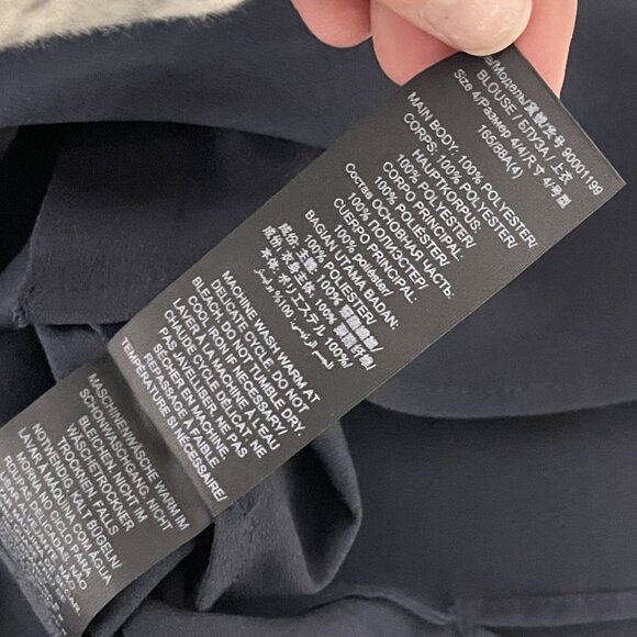 Tory Burch Womens Sleeveless Bow Blouse Top Shirt Sz 4 Navy Blue NWT $250 - Picture 9 of 15